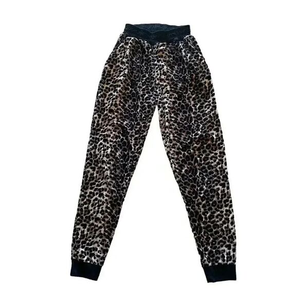 Always Women’s Trendy Cheetah Print Brown Black Cozy Jogger Pants SZ S # 1048 - Picture 1 of 12